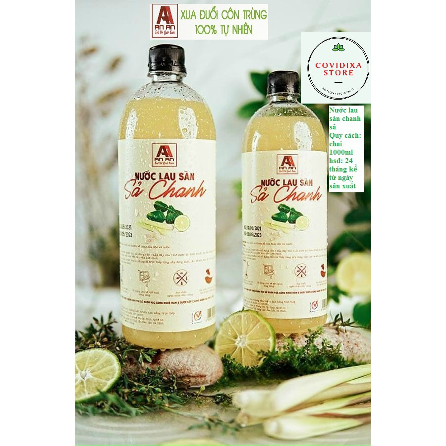 Nước lau sàn hữu cơ bồ hòn An An💖FREESHIP💖nước lau nhà tinh dầu thiên nhiên đuổi muỗi hương quế sả chanh 1000ml