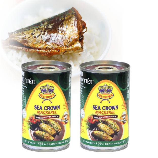 Combo 10 Lon Cá nục kho tiêu Sea Crown 155g