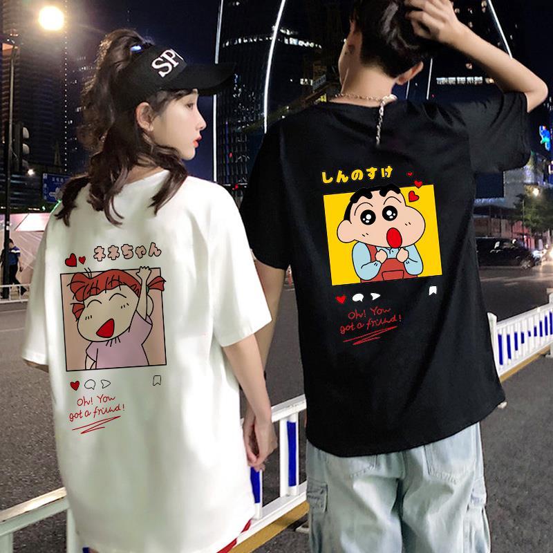 Áo Thun Tay Ngắn Dáng Rộng In Hình Cậu Bé Bút Chì Shin-Chan Thời Trang Đường Phố Dành Cho Cặp Đôi shidi.my3.20