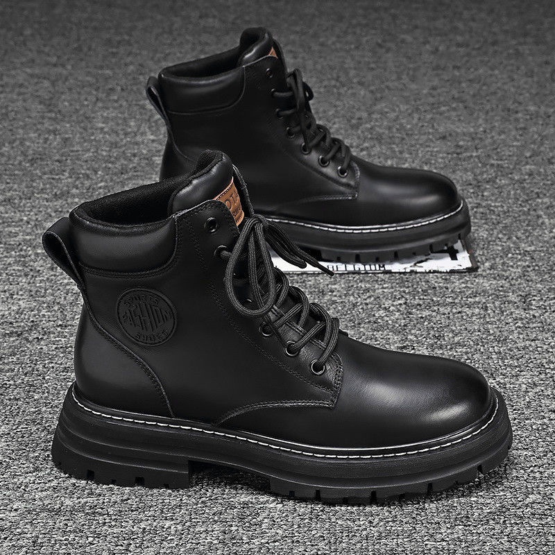 Giày Bốt Martin Da Đế Dày Phong Cách Anh Quốc Thời Trang Mùa Thu 2022 Cho Nam