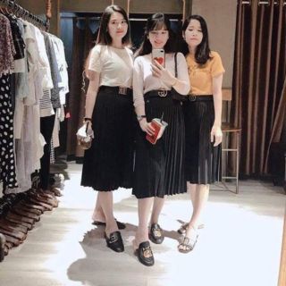 [SALE SỐC] Chân váy nữ, Chân váy dài xếp ly lưng thun