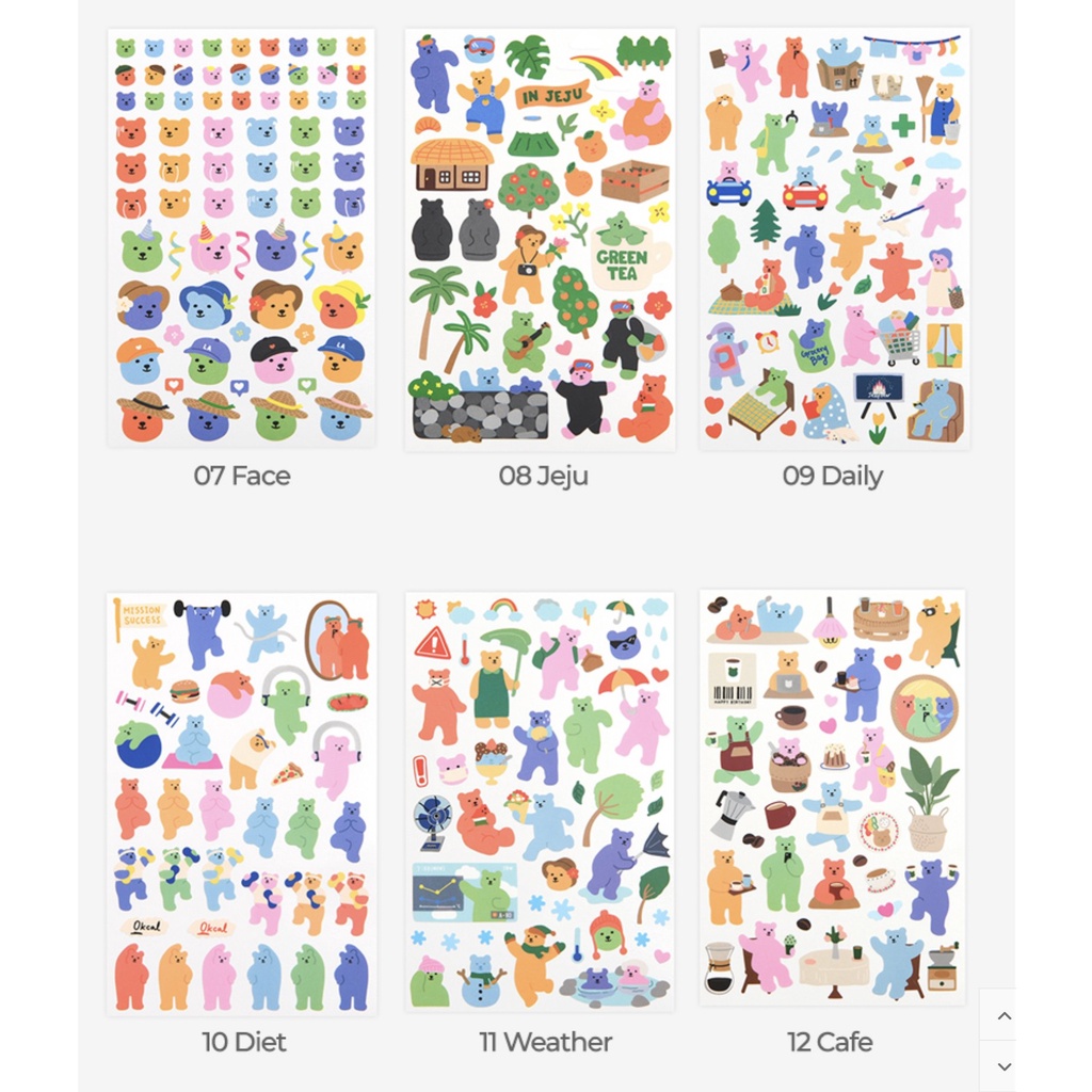 Stickers Hàn Daily like chính hãng -  Jelly bear sticker set