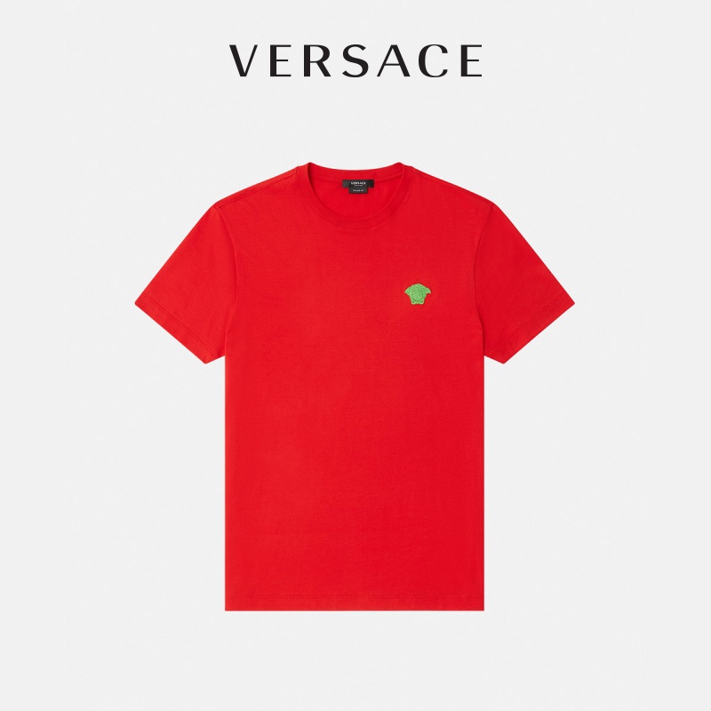 Áo Thun Cotton Ngắn Tay Logo Versace Cá Tính Dành Cho Nam