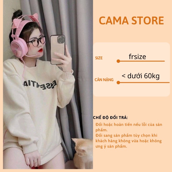  Áo Nỉ Sweater Nữ Form Rộng Vải Nỉ Bông Dày Dặn phong cách Ulzzang CAMASTORE SW02 | BigBuy360 - bigbuy360.vn