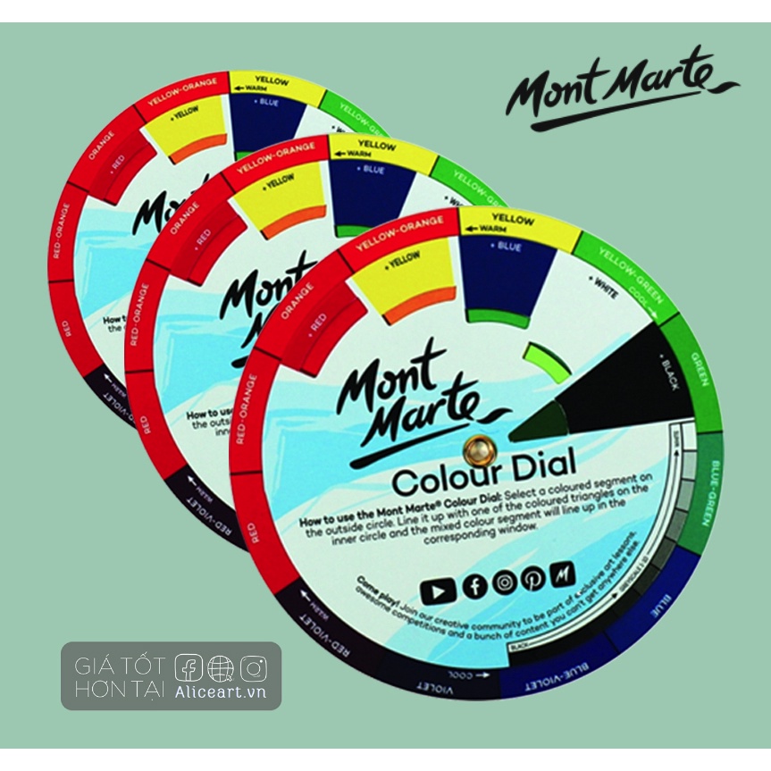 Bảng vòng hướng dẫn pha màu mini mont marte Mini Colour Dial Signature | Mont Marte Mini Colour Dial