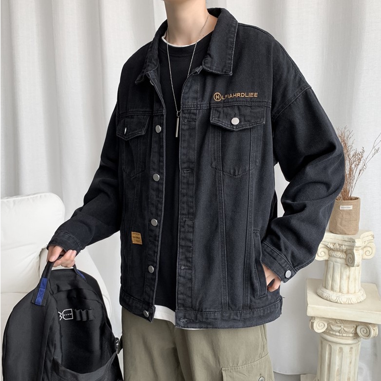Áo khoác jean denim nam nữ unisex form rộng K9 , áo khoát jacket nam nữ phong cách Hàn Quốc H101