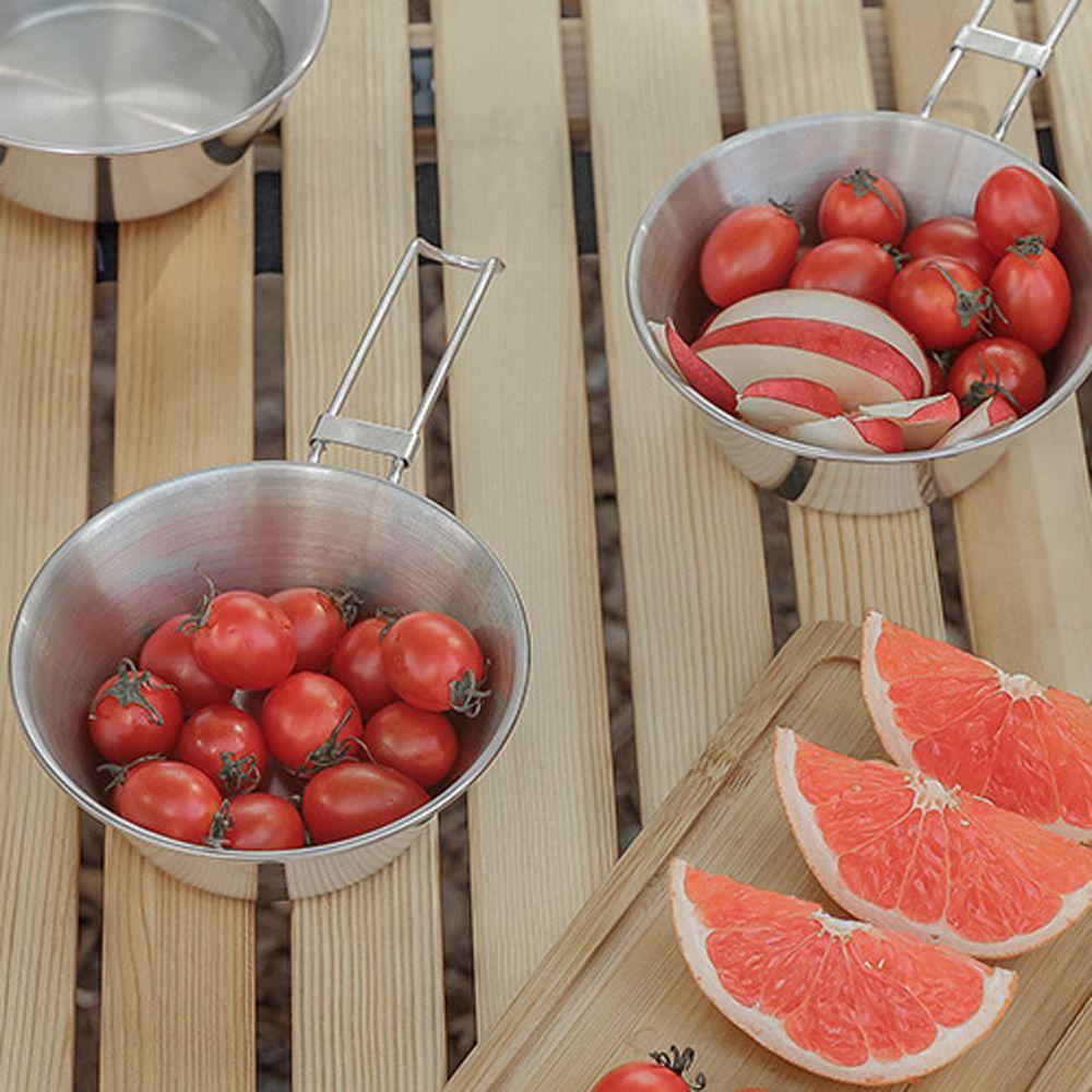 Bộ Dụng Cụ Bàn Ăn Bằng Thép Không Gỉ Gọn Nhẹ Tiện Dụng Mang Theo Du Lịch Cắm Trại