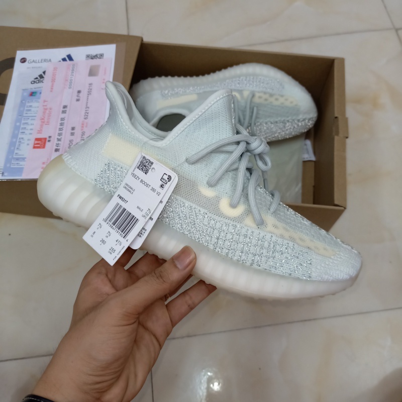 Giày Sneaker Chạy Bộ Yeezy 350V2 Cloud White Phản Quang Boost Nén Cao Cấp