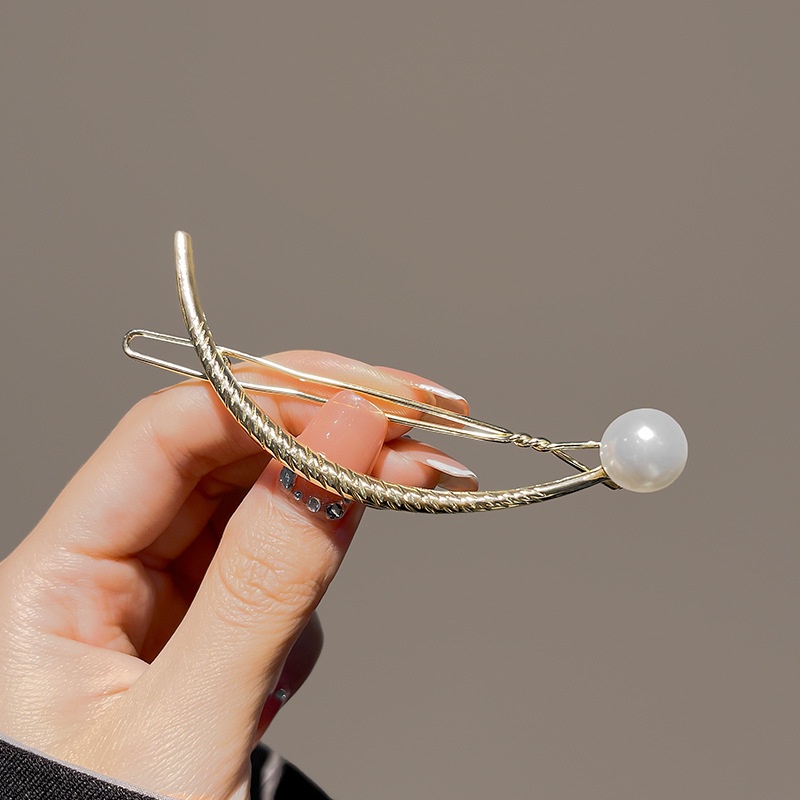 Kẹp Tóc Kim Loại Hình Chú Ếch Đính Ngọc Trai Dễ Thương