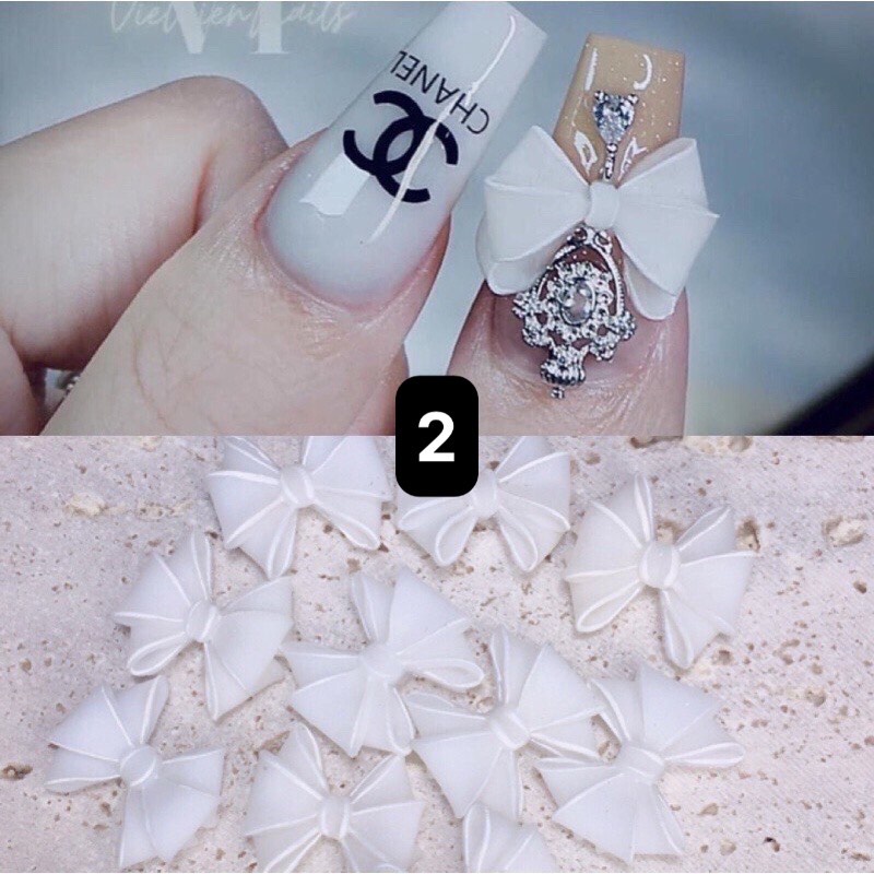 Túi charm Nơ trang trí làm nails, gắn móng