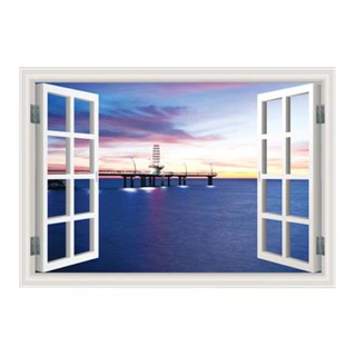 Miếng dán tường hình cửa sổ 3D