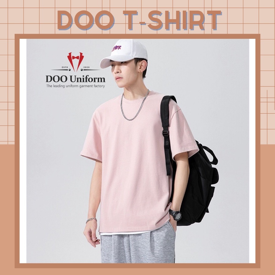 [DOO T-SHIRT] Áo Thun Màu Hồng Uniex Nam (Cotton 65/35)