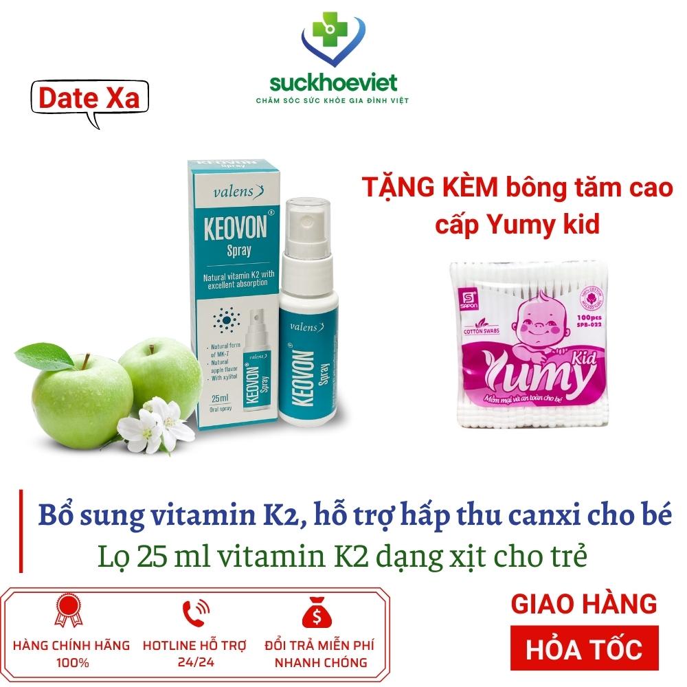 Keovon Spray Vitamin K2 Kích thích phát triển chiều cao cho trẻ em - Chai 25ml