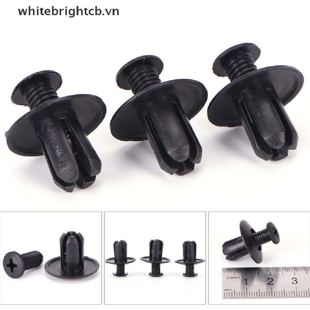 FENDER Set 50 Đinh Tán Nhựa Màu Đen 8mm Chuyên Dụng Cho Xe Hơi
