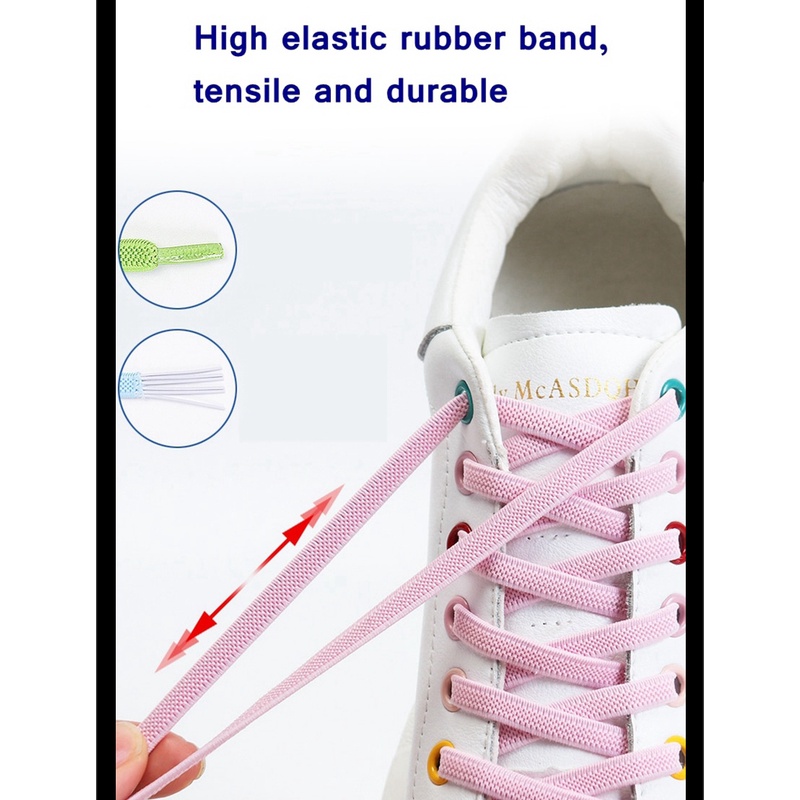 Dây Giày Thể Thao Co Giãn Dành Cho Mọi Loại Giày Thể Thao Trên Và Off Trong 1 Giây Không Cần Buộc Dây