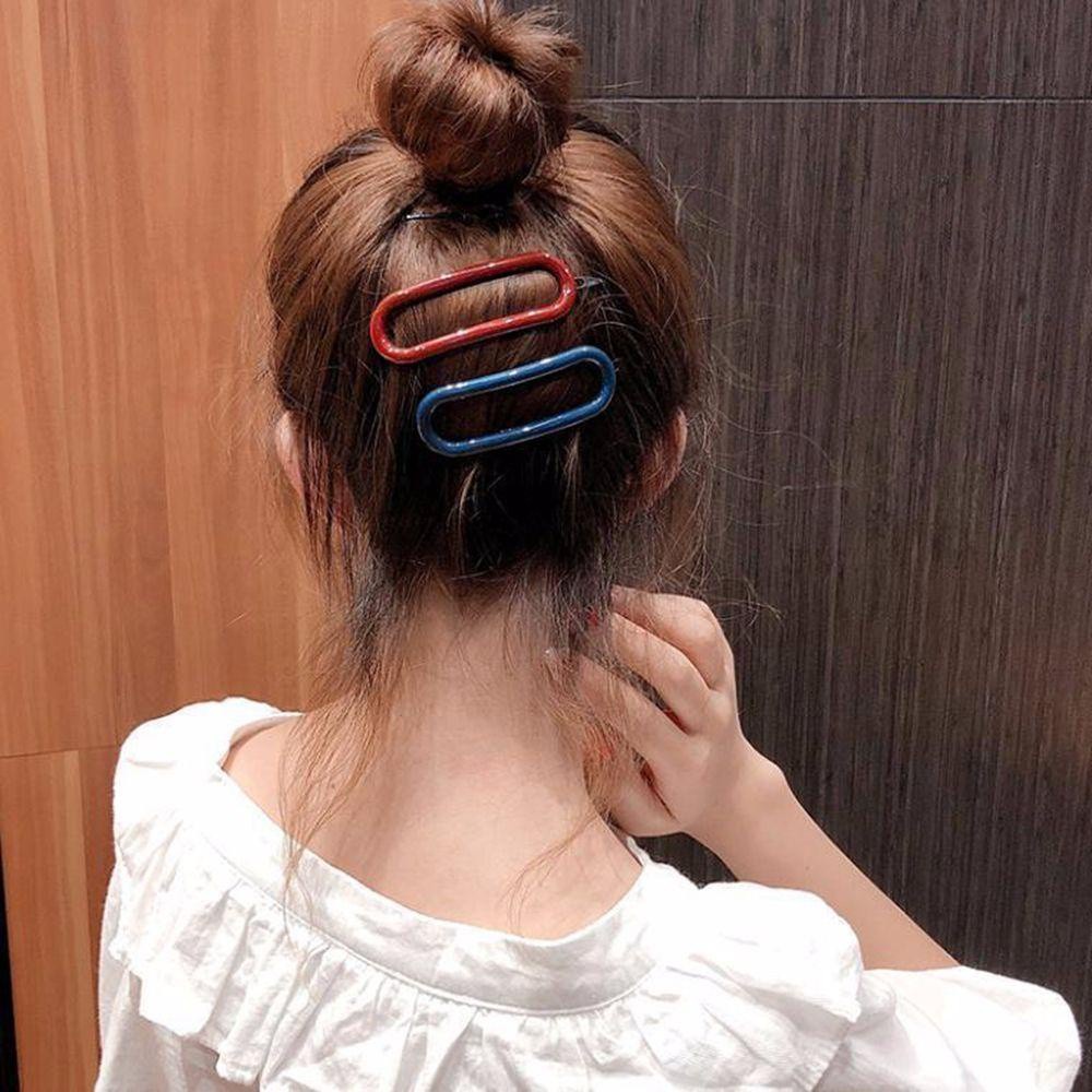 Kẹp Tóc Mỏ Vịt Hình Oval Bằng Nhựa Resin Màu Kẹo Ngọt Ngào Dễ Thương Cho Nữ