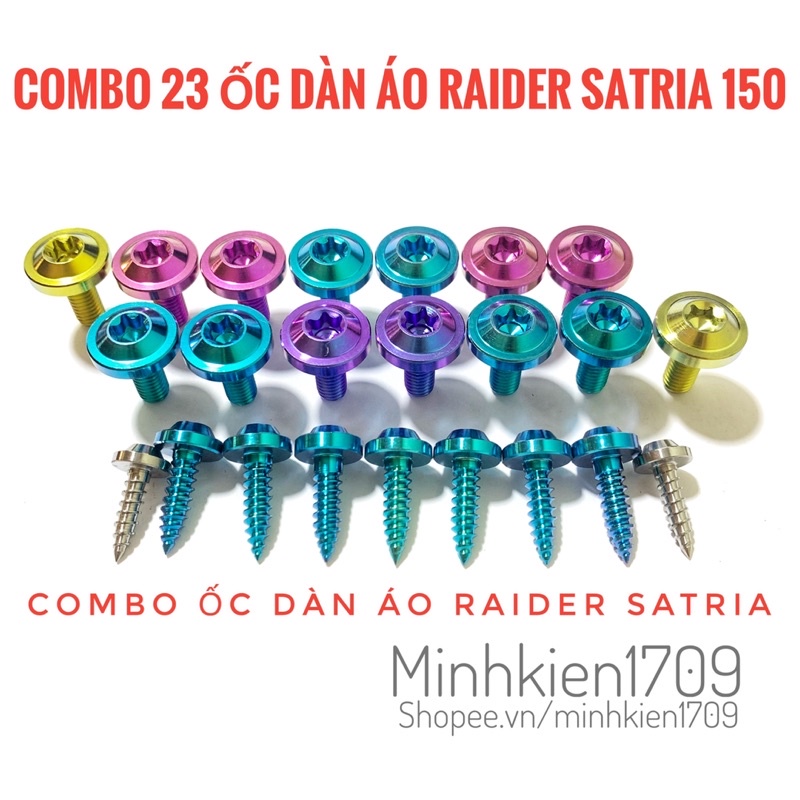 (GR5 XỊN) Combo full ốc titan dàn áo Raider Satria 150