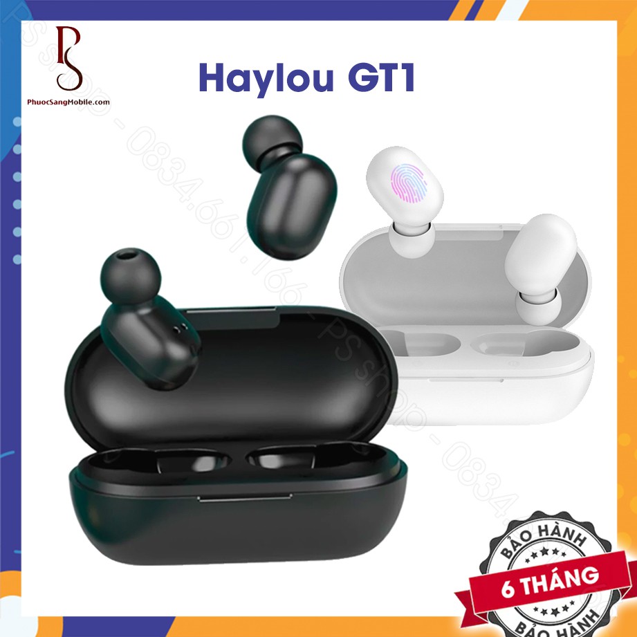 [Đen/Trắng] Tai nghe Bluetooth True Wireless - Haylou GT1 chống nước chuẩn IPX5, 12 giờ, cảm ứng, đàm thoại, chuyển nhạc