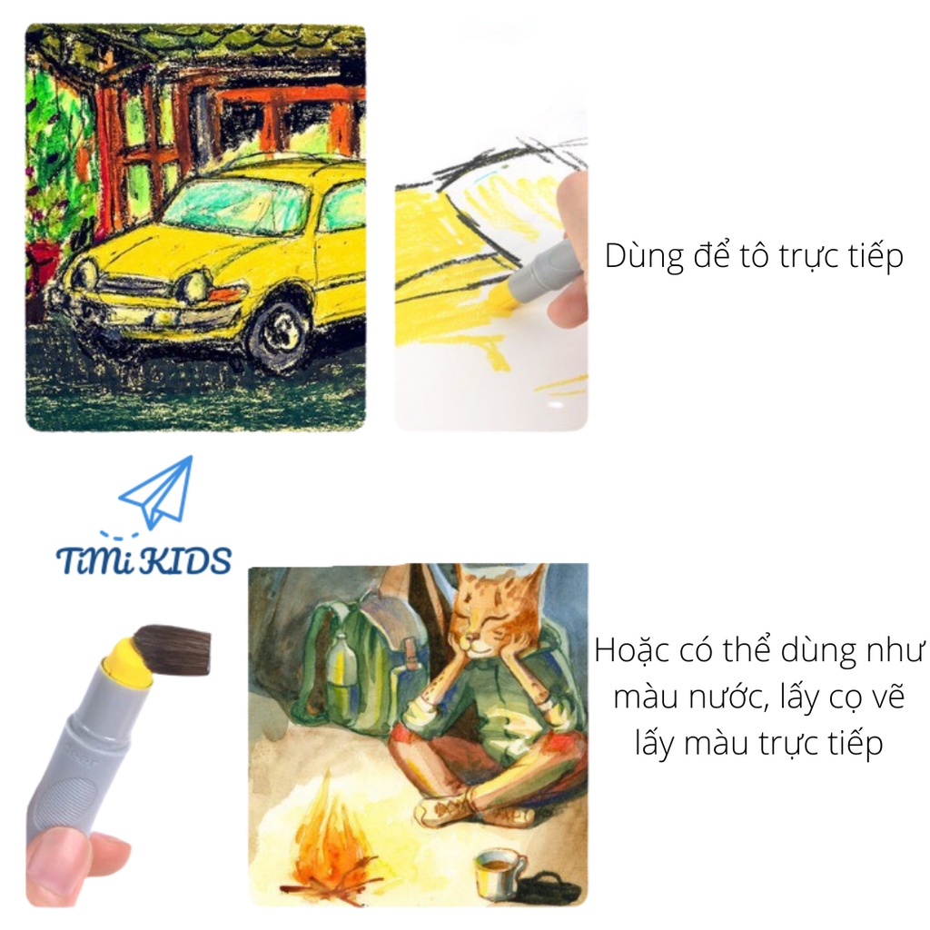 FREE SHIP ] Bút Sáp Màu Uek, Sáp Lụa Mideer Vẽ Được Trên Nhiều Vật Liệu Dễ Dàng Lau Sạch