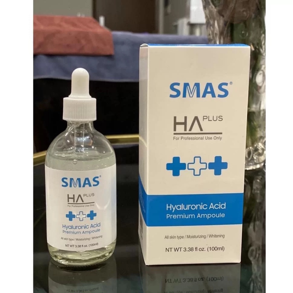 Serum HA Plus SMAS Hyaluronic Acid Premium Ampoule 100ml cấp ẩm phục hồi da làm sáng da