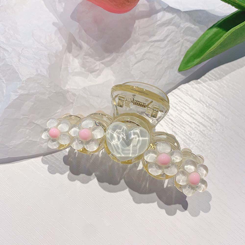 JARRED Kẹp Tóc Hình Trái Tim Màu Trong Suốt Bằng Acrylic Thời Trang Xuân Hè Xinh Xắn Cho Nữ