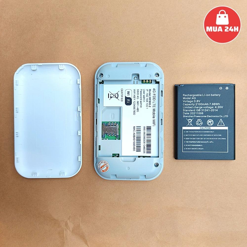 Bộ phát wifi dùng sim 4G ZTE MF800, bộ phát wifi 4G du động, pin 2100mAh, hỗ trợ lên đến 10 thiết bị