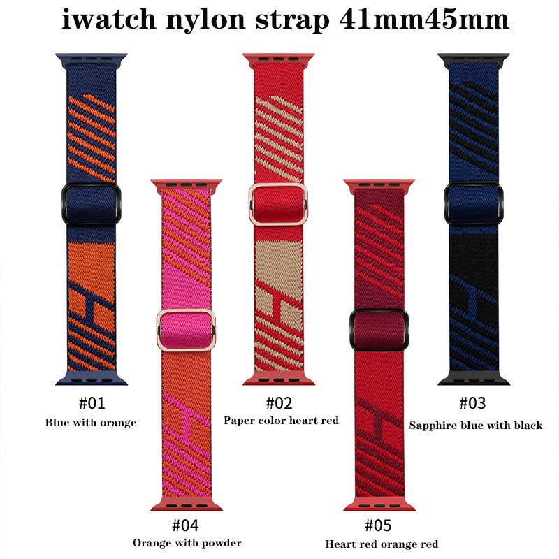 HERMES Vòng Đeo Tay Co Giãn Dệt Thay Thế Cho Đồng Hồ Apple Watch 7/6/5/4/3 / SE series 41mm 45mm 38 40 42 44mm
