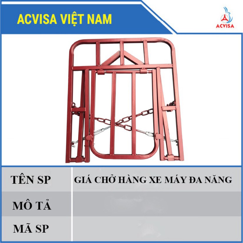 Baga - Giá chở hàng - Cáng - ghế xe máy đa năng có thể mở cốp đỏ xăng - Hàng đẹp, giá tốt