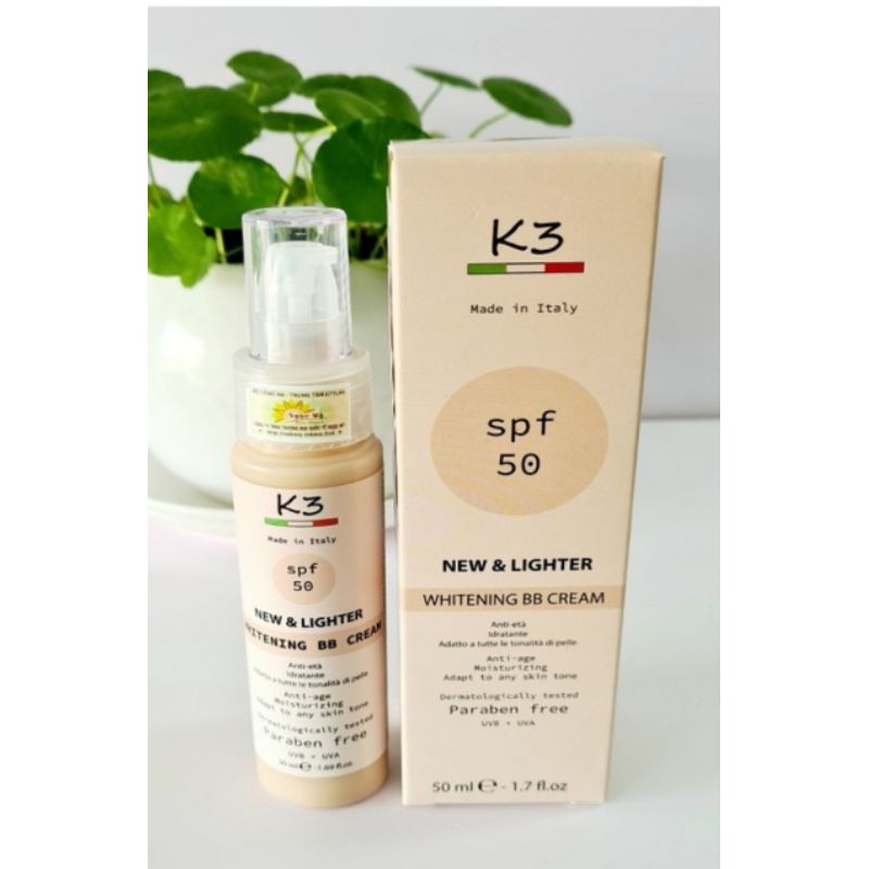 Kem nền chống nắng K3 Whitening BB cream Spf 50