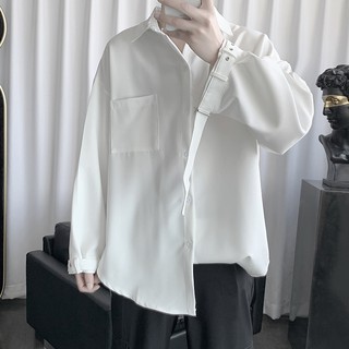 (A33) Áo sơ mi đen trắng thiết kế cổ tay độc lạ
