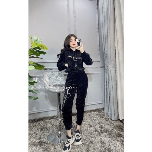 Bộ nhung thu đông hàng quảng châu cao cấp