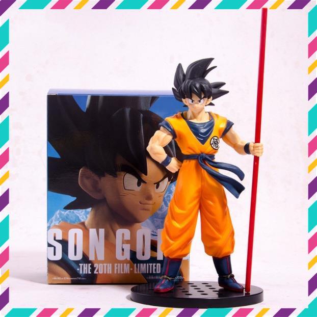 Mô Hình Dragon Ball Songoku Cầm Gậy - Hàng Cao Cấp, Cao 27cm FullBox