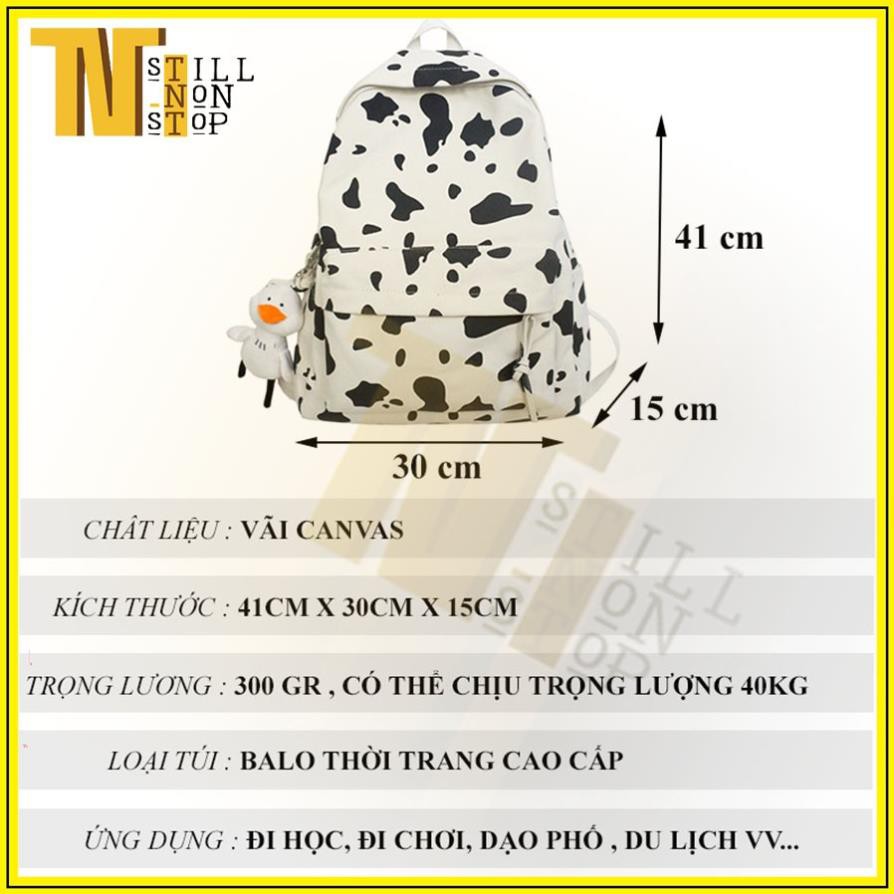 Balo ulzzang thời trang cao cấp họa tiết bò sữa siêu hot, balo bò sữa cao cấp BLBS010 - Ganhimshop