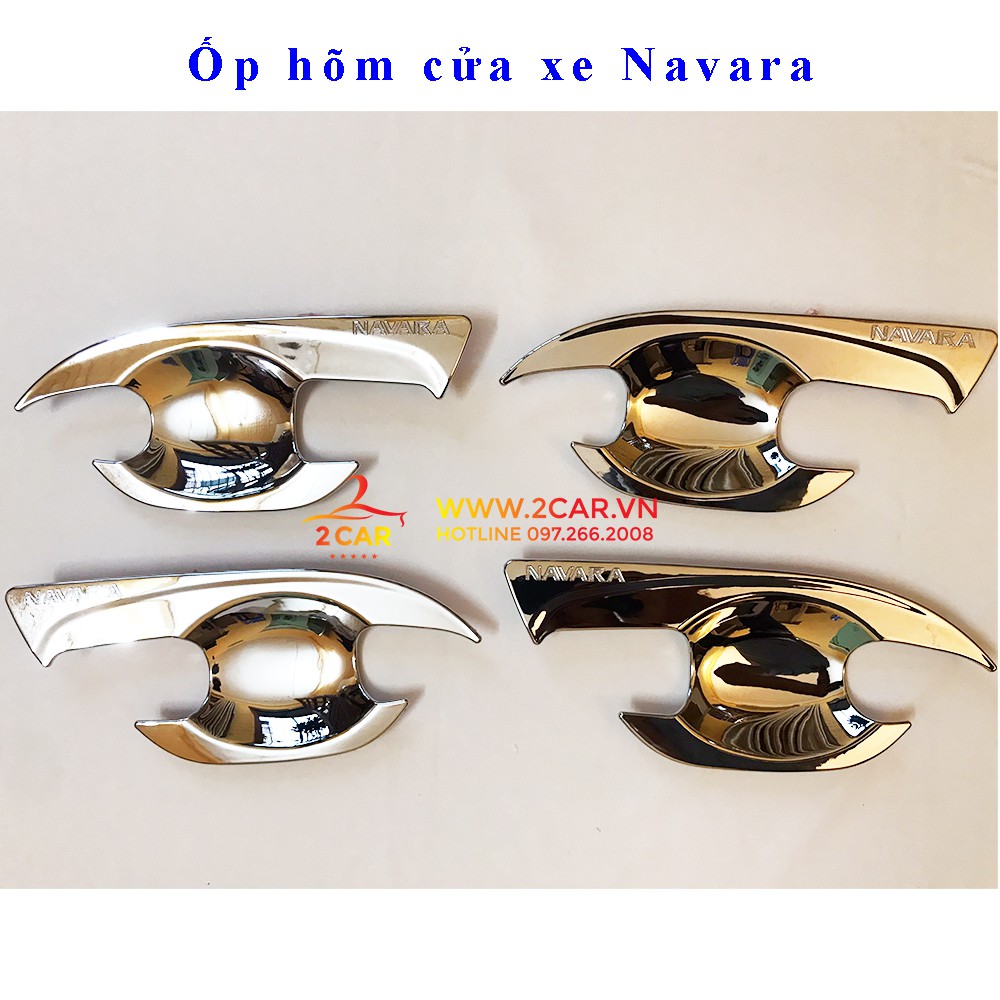 Ốp tay ,  hõm cửa xe Nissan Navara 2015-2019 mẫu mạ