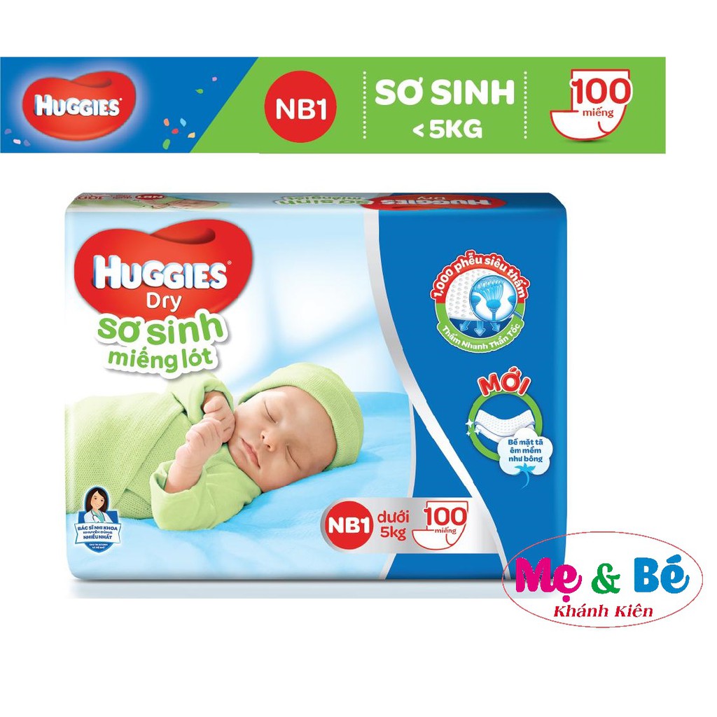 Miếng Lót Sơ Sinh Huggies NB1 100 Miếng