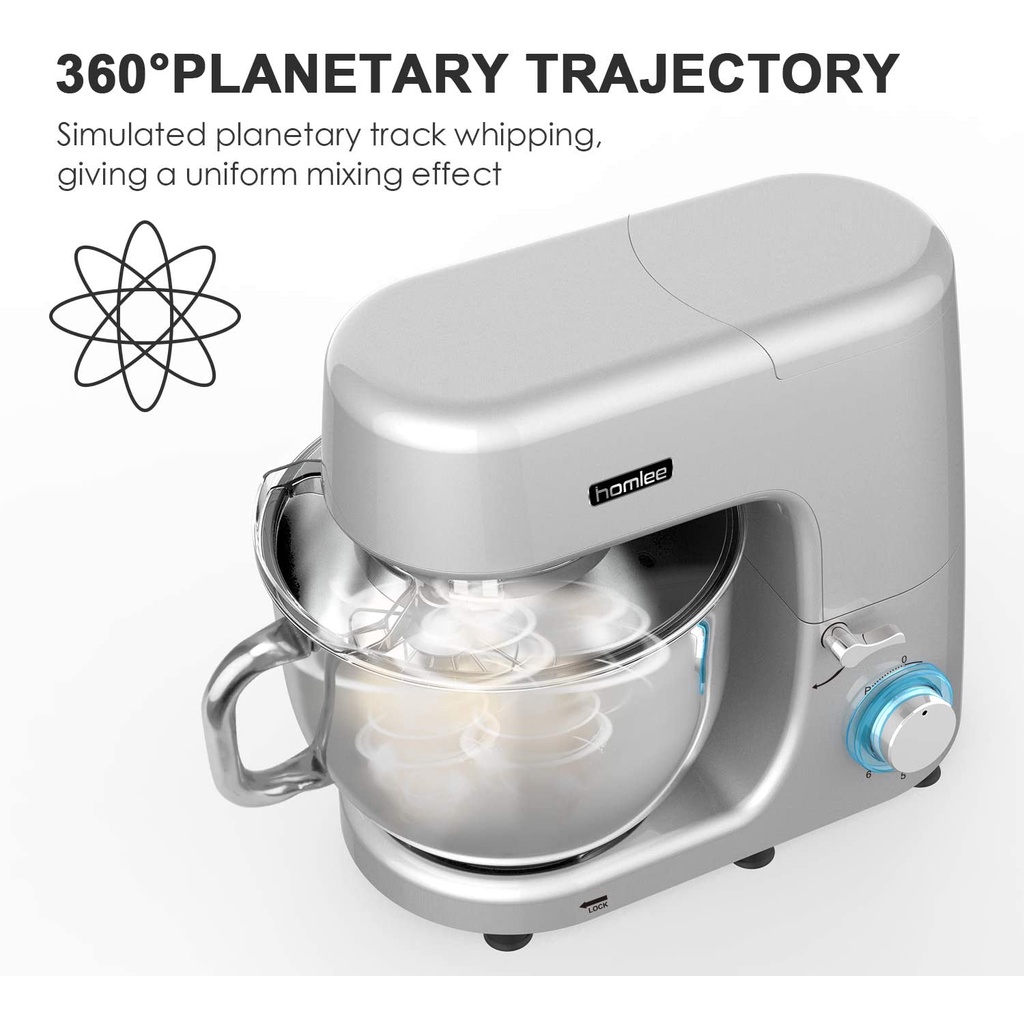 (Hàng xuất UK) Máy nhào bột Homlee / Cookmii SM-1508 7.2L 1800W - Hàng chính hãng - Bánh răng kim loại khỏe vô  cùng