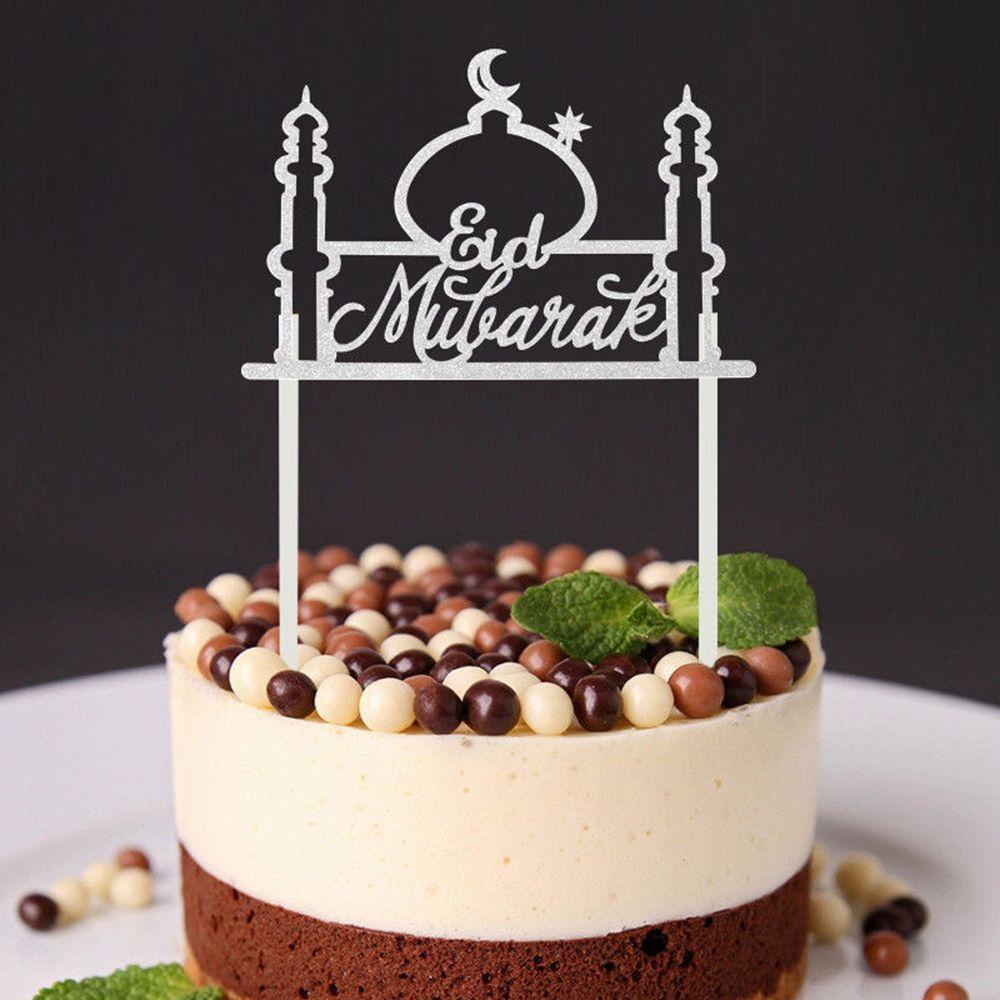 YNATURAL Set 1 / 10 Que CắM Trang Trí BáNh Kem HọA TiếT Eid Mubarak ĐộC ĐáO