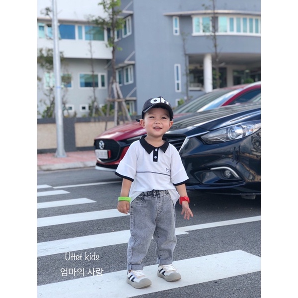 ÁO THUN CỔ POLO CHO BÉ GÁI VÀ BÉ TRAI 235 SIZE 80 ĐẾN 120