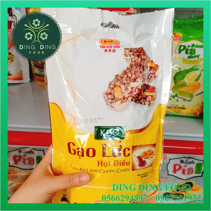 [1 TÚI] Kẹo Gạo Lức Hạt Điều 250g Tân Huê Viên| Đặc Sản Sóc Trăng| Kẹo Dinh Dưỡng| Ăn Vặt - DING DING FOOD