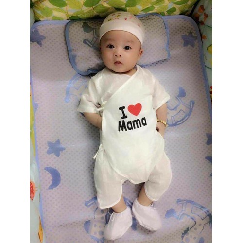 Bộ Body Xô Nhật I Love Mama, I Love Papa