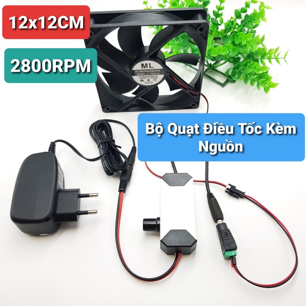 Bộ quạt tản nhiệt hút mùi có điều tốc 12V các kích thước 6CM 8CM 9CM 12CM Quạt an toàn tiện dụng