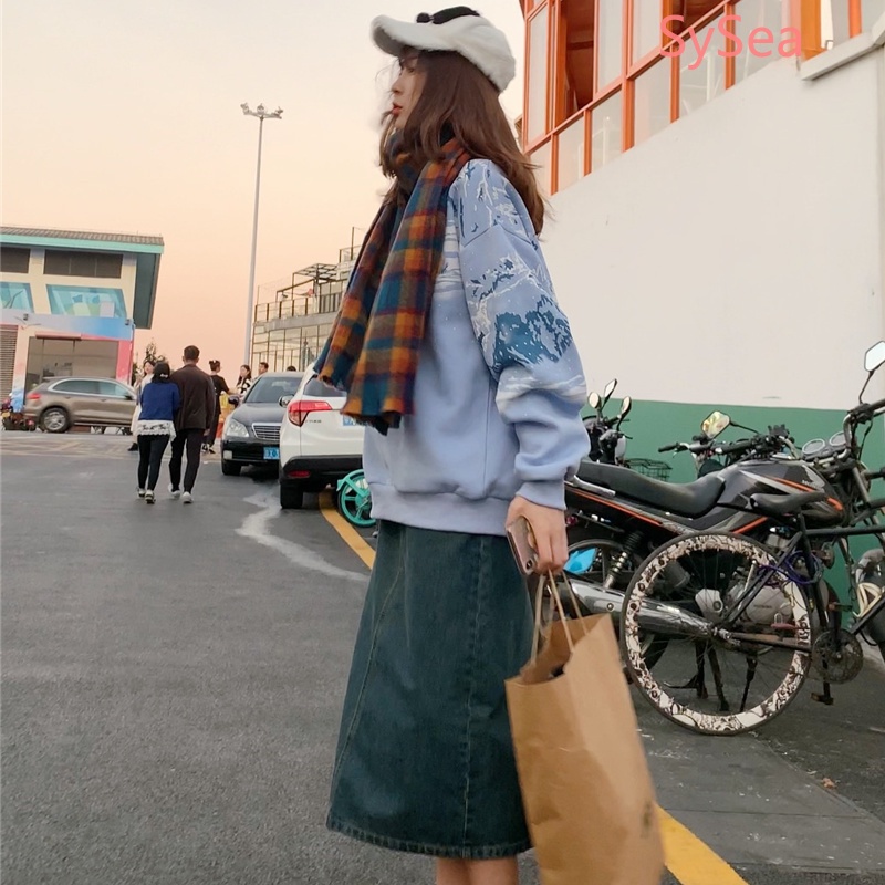 Áo Sweater Dáng Rộng In Hình Thỏ Xinh Xắn Phong Cách Hàn Quốc Cho Nữ