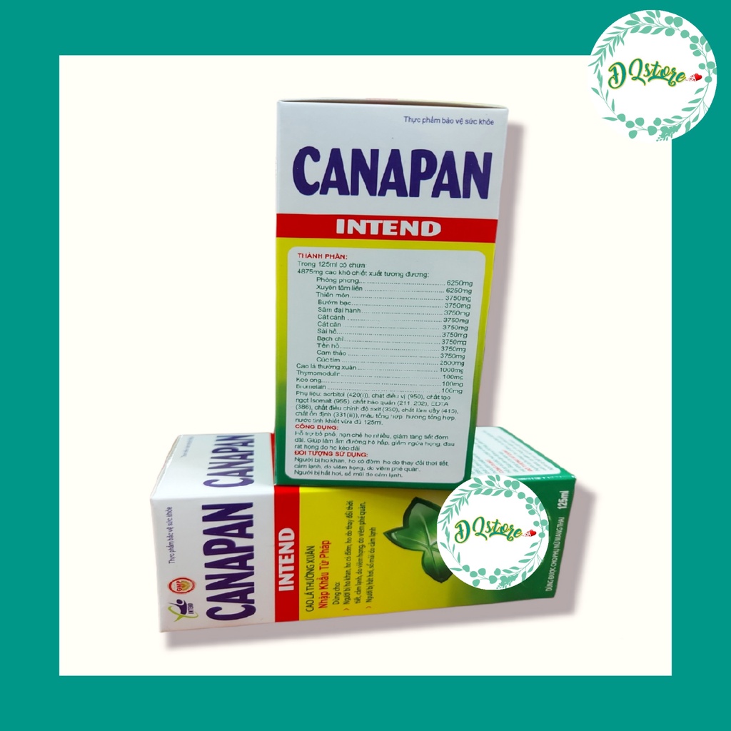 XUYÊN TÂM LIÊN hàm lượng cao và CAO LÁ THƯỜNG XUÂN dạng siro CANAPAN