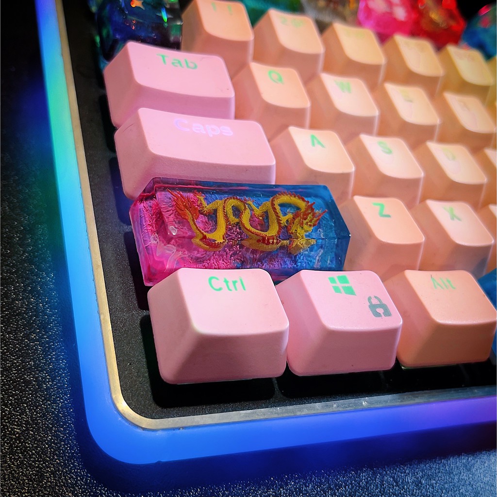 Keycap rồng vàng 🐉 2,25u Enter, Shift trái profile OEM - Keycap Dragon trang trí bàn phím