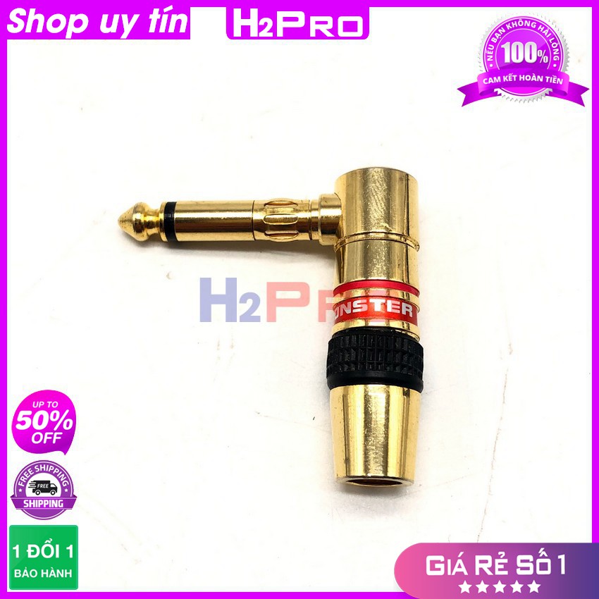 Jack 6 Ly Mono Monster, Giắc 6Ly Đực Vuông Góc Cao Cấp Bằng Đồng, Chống Sôi, Dùng Hàn Jack Micro, Guitar,...-H2Pro Tech