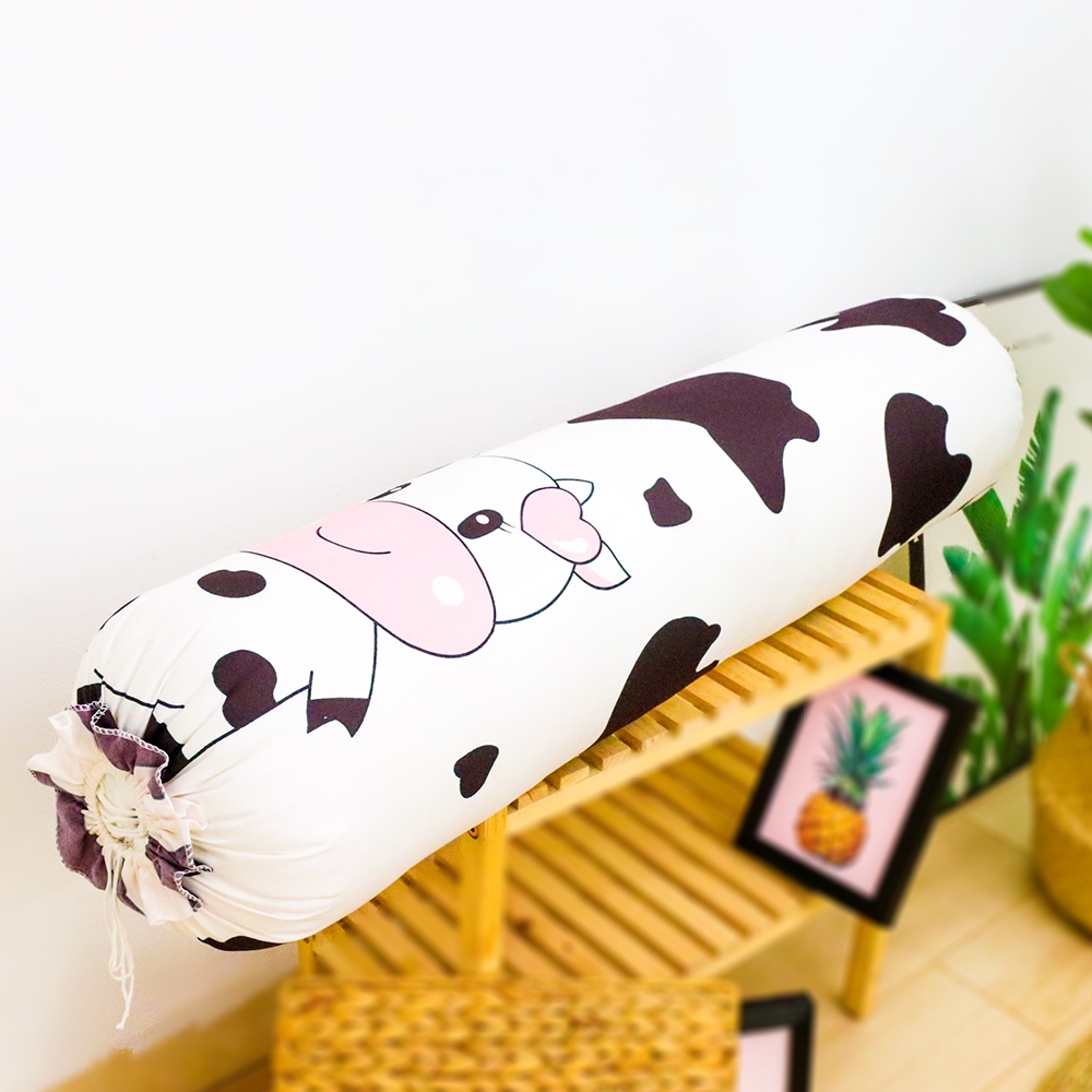 [Xả Kho] Vỏ gối ôm Cotton Poly, Kích thước 35 x 105 cm, Mẫu Mặt Lợn Hồng