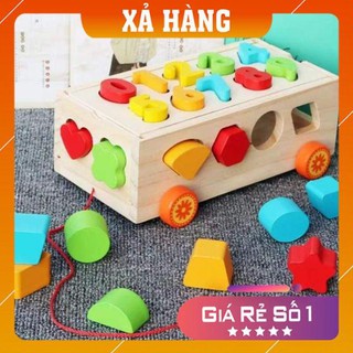 Đồ chơi xe kéo thả số và hình khối