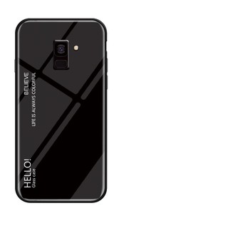 Tempered Glass Case For Samsung Galaxy J8 2018 Luxury Gradient Back Cover