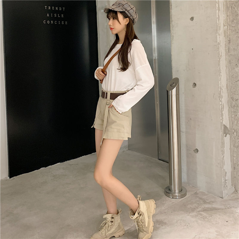 Quần Short Denim Lưng Cao Kiểu Retro Hàn Quốc Cá Tính Cho Nữ