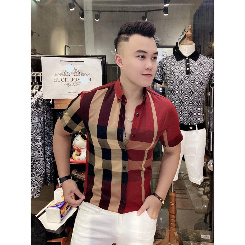 ÁO SƠ MI NAM KARO TAY NGẮN KIỂU DÁNG THỜI TRANG PHONG CÁCH MỚI | BigBuy360 - bigbuy360.vn